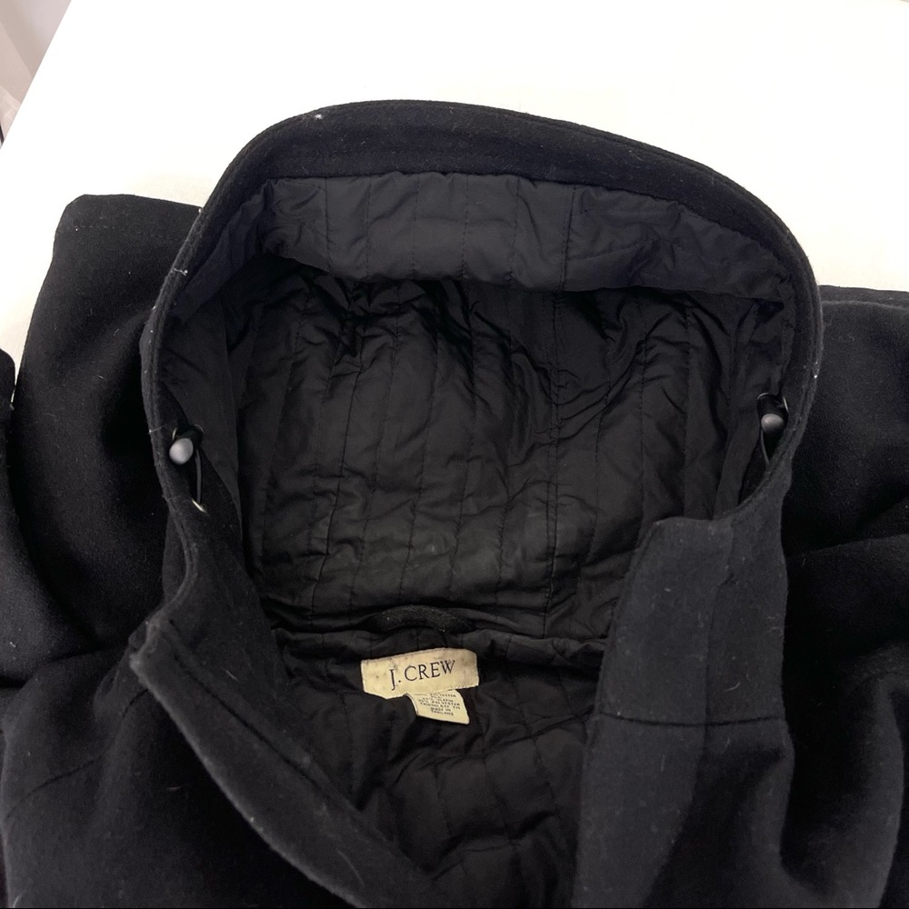 J.Crew Men’s WOOL car coat Black zip front Velcro closure heavy jacket XL WINTER - Picture 6 of 11